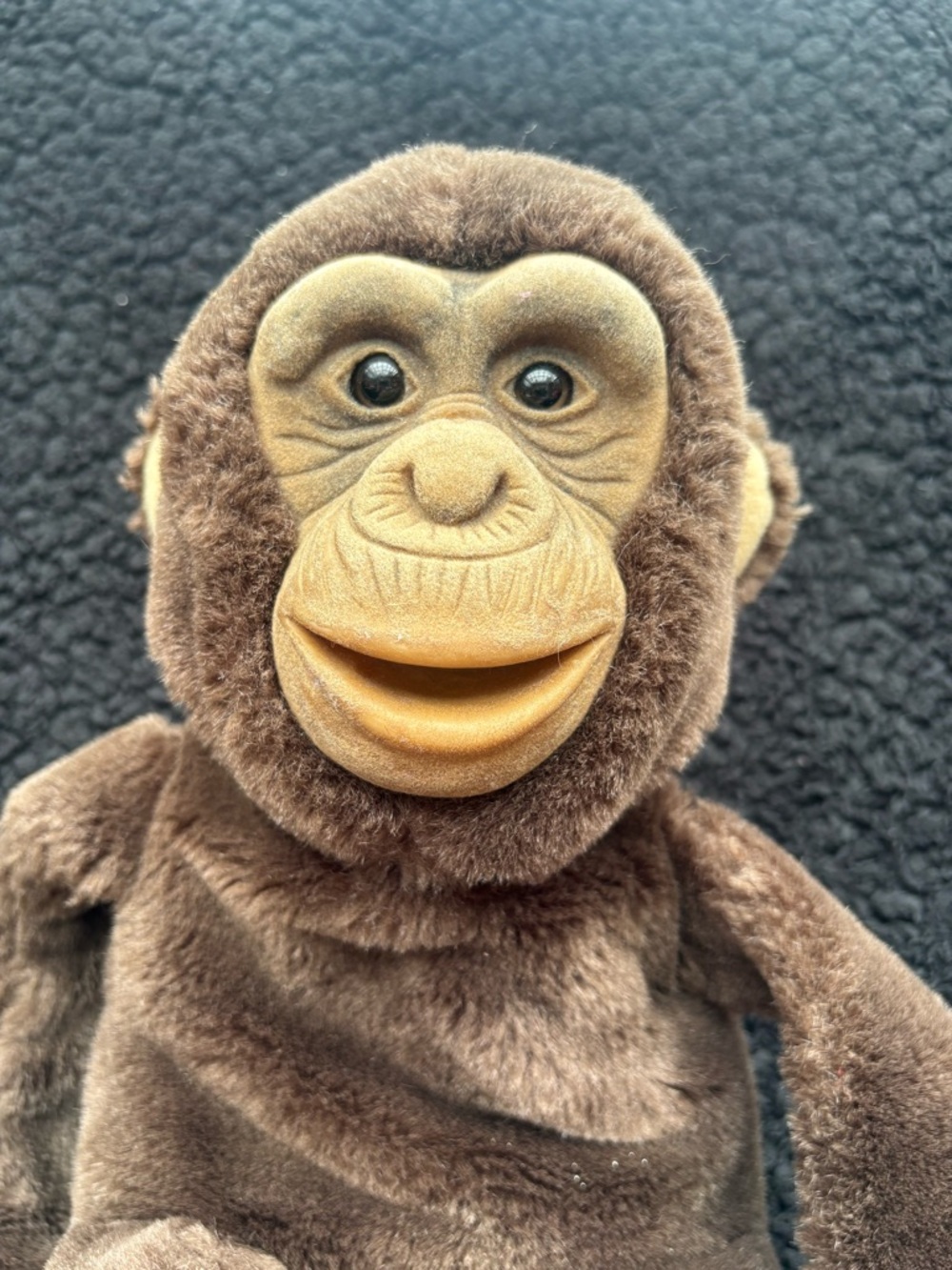 Hand Puppet Vintage Hanging Monkey  Chimpanzee Long Velcro Arms
